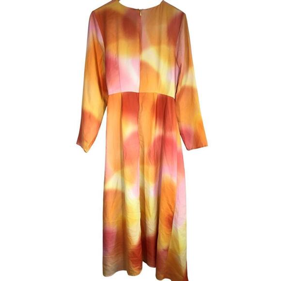 C/MEO Collective Blindfold Dress Flame Yellow Tie Front Long Sleeve US 10 - Picture 7 of 16